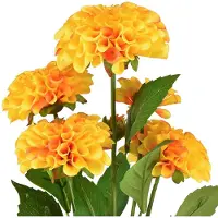 Viana Kunstbloemen decoratieve dahlia's kunst geel oranje 50cm