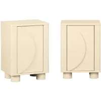 Sweeek Nachtkastjes houtdecor 1 omkeerbare deur (set van 2) Beige