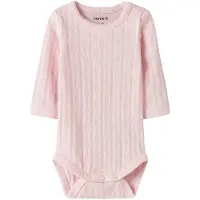 Name it Romper l/s - NbfFly - Wieg Roze - - 56 - Rompers Lange Mouw