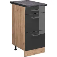 Vicco R-Line Keukenonderkast – 40 cm met laden, WB Antraciet Antraciet Hoogglans