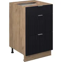 Vicco Keukenonderkast Fame-Line Zwart gestreept 50 cm , WB Marmer, Model 50815