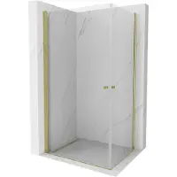 Mexen Pretoria Duo draaideur douchecabine 80 x 70 , transparant, goudkleurig - 852-080-070-50-00-02