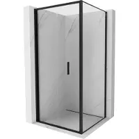 Mexen Exo opvouwbare douchecabine 80 x 80 cm, transparant, zwart - 816-080-080-70-00