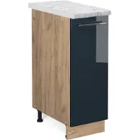 Vicco Fame-Line Keukenkasten – 30 cm, WB Marmer Donkerblauw hoogglans