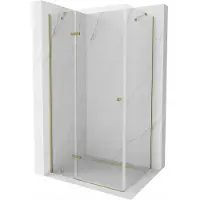 Mexen Roma draaideur douchecabine 120 x 100 cm, transparant, goud - 854-120-100-50-00