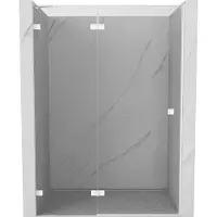 Mexen Lunar douchedeur linksdraaiend 135 , transparant, wit - 834-135-000-20-00-L