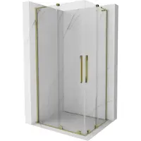 Mexen Velar L Duo schuifdouchecabine 100 x 90 , transparant, goud - 871-100-090-02-03-50