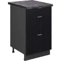 Vicco Keukenonderkast Fame-Line, Zwart gestreept/Antraciet, 50 cm, WB Antraciet