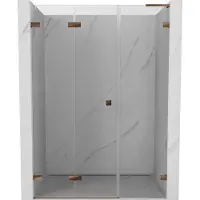Mexen Lunar-F L douchedeur vouwbaar links 140 , transparant, roze goud - 836SL-140-050-60-00-L