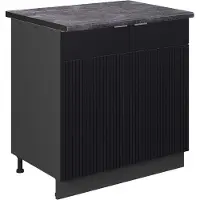 Vicco Keukenonderkast Fame-Line, Zwart gestreept/Antraciet, 80 cm antraciet werkblad