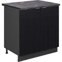 Vicco Fame-Line Wastafelkast – 80 cm, WB Antraciet Zwart gestreept