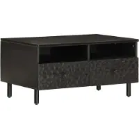 vidaXL Salontafel 80x54x40 cm massief mangohout zwart