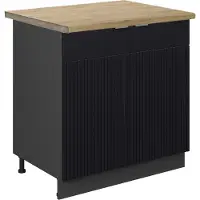 Vicco Wastafelkast Fame-Line Zwart gestreept 80 cm , WB Eik, Model 50664