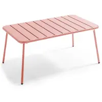 Oviala - Lage tuin tafel van klei staal 90 x 50 cm - Palavas