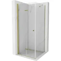 Mexen Lima opvouwbare douchecabine 70 x 70 cm, transparant, goud - 856-070-070-50-00
