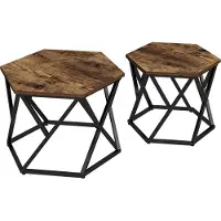 Vicco Fyrk Salontafel set – 57 x 57 cm 2 delen Eiken rustiek