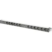 Digitus DN-95405 19 inch Stekkerdoos voor patchkast 1 HE Geaarde contactdoos Zwart