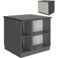 Vicco Keukeneiland Fame-Line GrijsBeige 90 cm met lade, zonder werkblad, Model 50474