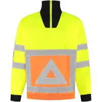 WW4A Huismerk WW4A VKZSRWS100 Zipsweater verkeersregelaars geel-oranje
