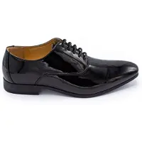 Gents - Heren schoenen - Veterschoenen - Nette schoenen - Lak - Zwart - Maat 46/46