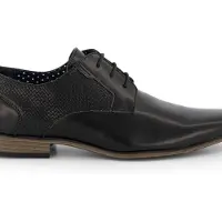 Gents - Heren schoenen - Veterschoenen - Nette schoenen - Leer - Zwart - Maat 43/43
