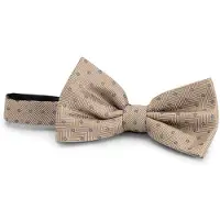 Gents - Strik zijde print stippel - Zijde - Beige - Maat One/One