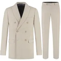 Gents - pak / kostuum 2-rij stretch dune beige - Polyblend - Beige - Maat 106/106