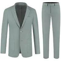 Gents - pak / kostuum stretch groen - Polyblend - Groen - Maat 28/28