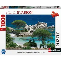 Nathan Puzzel - - Plage de Palombaggia - 1000 stukjes - Afmetingen 70x50 cm - Mixte
