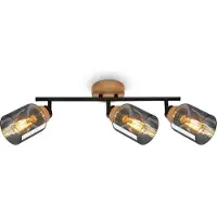 Briloner - HEMA - Plafondlamp, Plafondlamp, Lamp, Rookglas, Draaibaar, Woonkamerlamp, Slaapkamerlamp, Keukenlamp, Zwart-hout