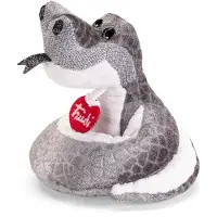 Trudi - Trudino Knuffel Slang Pier 39 cm - Handgemaakt in Italië - Pluche knuffel - Knuffeldier voor jongens en meisjes - Grijs/Zilver - 39x4x5 cm maat XS