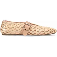 Manfield Beige gevlochten ballerina's | Maat 36