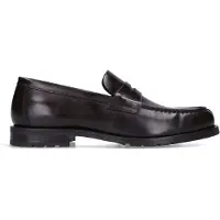 Manfield Bruine leren loafers | Maat 43