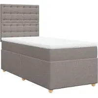 vidaXL Boxspringbed met matras, taupe, 90x190 cm, gestoffeerd