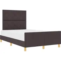 vidaXL Bedframe met hoofdeinde Donkerbruin 120 x 200 cm Stof