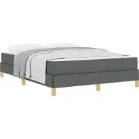 vidaXL Boxspring bed met matras Donkergrijs 140 x 200 cm Stof