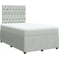 vidaXL Boxspring met matras fluweel lichtgrijs 120x190 cm