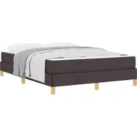 vidaXL Boxspring bed met matras Donkerbruin 140 x 190 cm Stof