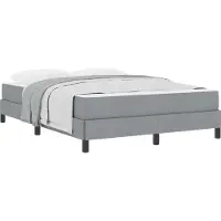 vidaXL Boxspringbed, lichtgrijs, 160 x 200 cm, gestoffeerd