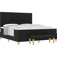 vidaXL Boxspring bed met hoofdeinde Zwart 200 x 180 cm Stof