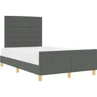 vidaXL Bedframe met hoofdeinde, donkergrijs, 120 x 200 cm, stof