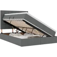 vidaXL Opslag bed met matras met opslag Donkergrijs 140 x 200 cm Stof