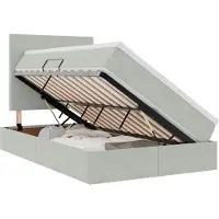 vidaXL Opslag bed met matras Lichtgrijs 120 x 200 cm Fluweel