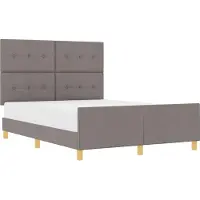 vidaXL Bedframe met hoofdeinde, taupe, 160 x 200 cm, stof