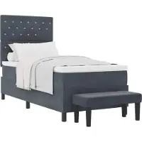vidaXL Boxspringbed met hoofdeinde, donkergrijs, 100 x 200 cm, fluweel