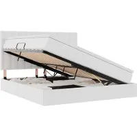 vidaXL Opbergbed met hoofdeinde Zuiver Wit 160 x 200 cm Kunstleer