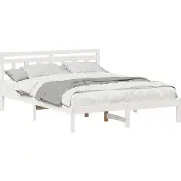 vidaXL Bedframe Wit 150 x 200 cm Massief grenenhout