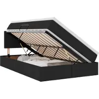 vidaXL Opbergbed met matras met hoofdeinde Zwart 120 x 200 cm fluweel