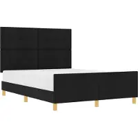 vidaXL Bedframe met kussen met hoofdeinde Zwart 160 x 200 cm Stof