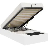 vidaXL Ottoman Bedframe Wit 90 x 190 cm Geconstrueerd hout